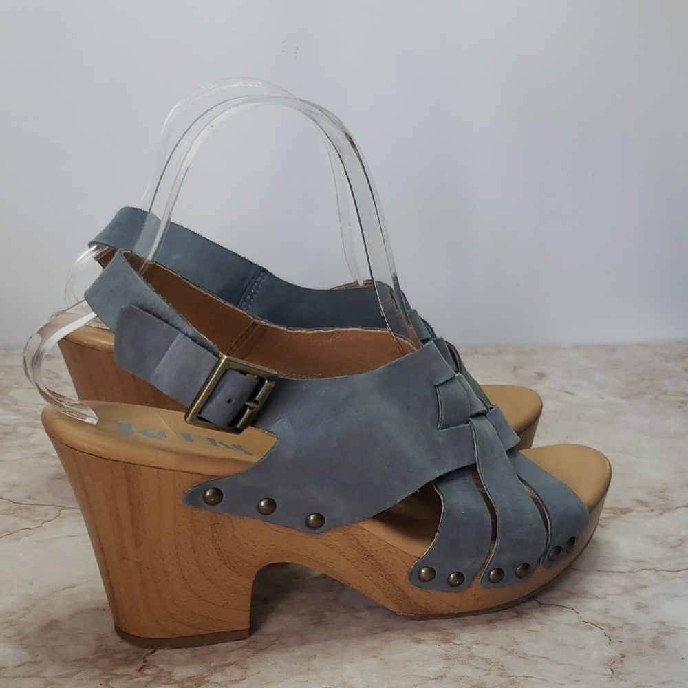 Korks Blue/Gray Women's Platsform Sandals - Picture 4 of 7